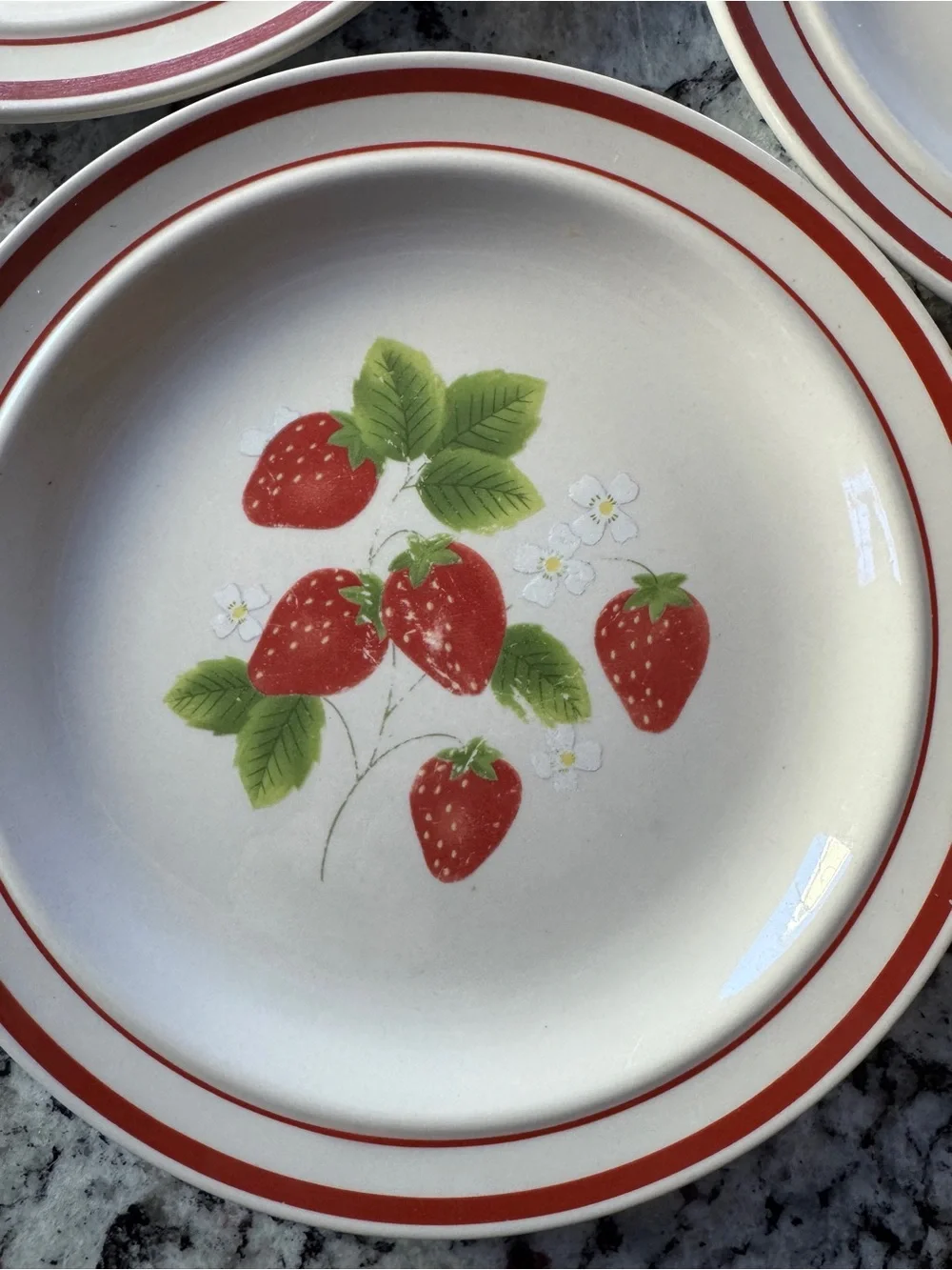 Fujustone berries Strawberry Pattern salad plates - Set of 3